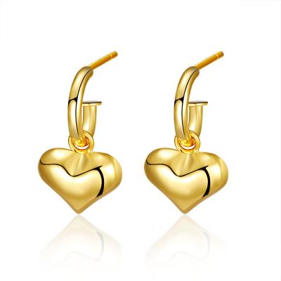 China FASHIONABLE Sterling Silver Heart Earrings Silver Multi Style 18K Gold Plated Designs For Girls for sale