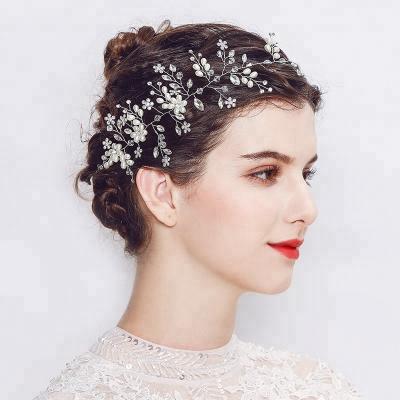 China Latest Fancy Designs Wedding Popular Hot Selling Bridal Crystal Pearl Headband for sale