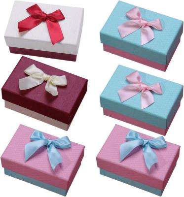 China Custom Creative Reused Materials Lid Base Boxes Packaging Gift Cardboard Paper Ribbon Bow Paper Box Package Lash Box Custom Logo Wine for sale