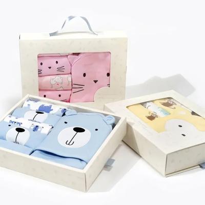 China 2023 Wholesale Recycled Materials Luxury Baby Boy Clothes Shirt Boxes Gift Packaging Clothing Box Paper Baby Clothes Packaging for sale