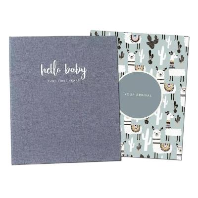 China Wholesale Baby Keepsake Memory Book First Grade Hardcover Baby Canvas Album for Boy or Girl for sale