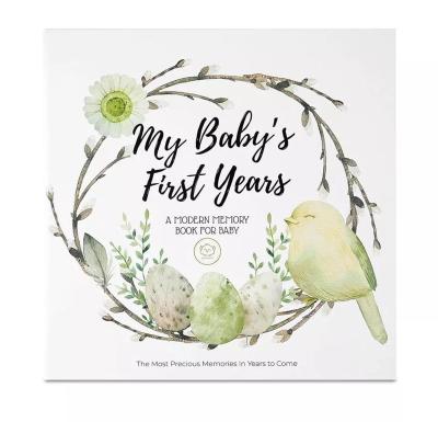 China Wholesale High Quality Baby Memory Book Kids Books Newborn First Year Hardcover Journal Milestone Keepsake Journal For Boys Girls for sale