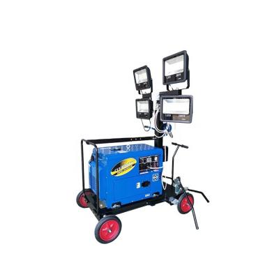 China Construction area 20kw 25kva portable air cooled trailer led lighting large construction light tower generator sets mobile diesel genset for sale for sale