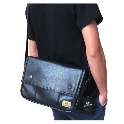 China Trendy PU Fashion Men's Bag Retro PU Leather Shoulder Messenger Bag School Bag Men's for sale