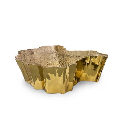 China High Quality luxury unique central table eden gold stainless steel tree trunk coffee table for sale