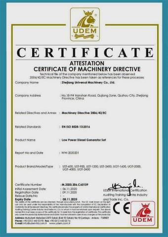 CE - Zhejiang Universal Machinery Co., Ltd.