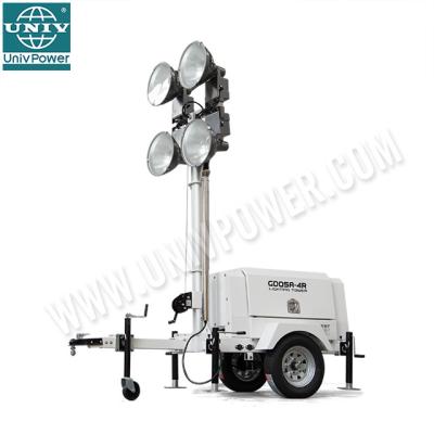 China high quality air cooled generator light tower 4*400W GDQ8A-6R for sale