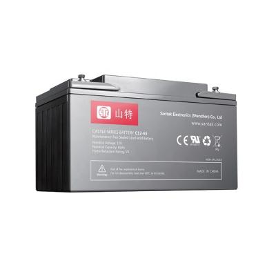 China UPS Castle UPS Battery 12V 65AH Maintenance Free Lead Acid Rechargeable Battery SANTAK STK for sale