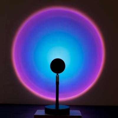 China Mini Colorful Creative Background Wall Decoration Table Rainbow Sunset Projector Lamp RGB USB Home Light Ambient Sunset Projector for sale