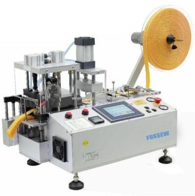 China Automatic Webbing Cutting Machine with Hole Punching and Stacker FX-150LR for sale