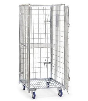 China Collapsible Storage Container, Wire Mesh Container, Metal Cage On Wheels for sale