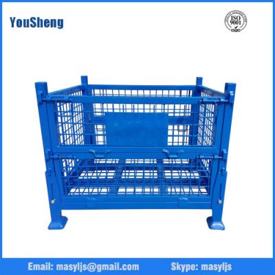 China storage wire mesh box stack and fodlable warehouse mesh box for sale