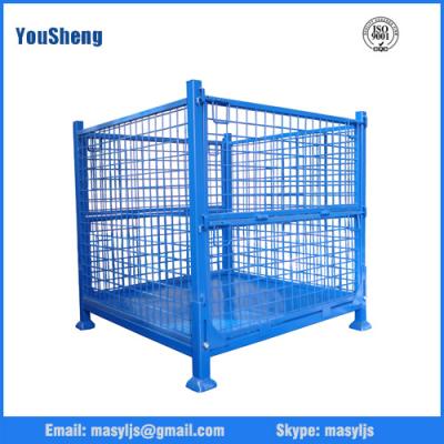 China Powder Coated Foldable Storage Cage 500kg - 2000kg Warehouse Wire Mesh Cage for sale