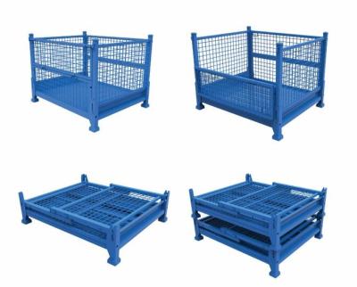 China Galvanized wire mesh container warehouse equipment cage metal storage for sale