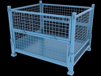 China Storage Cage Steel Foldable Collapsible Warehouse Steel Wire Mesh Storage Cage for sale