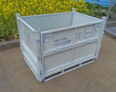 China High-capacity heavy duty foldable galvanized steel pallet box/folding container for sale