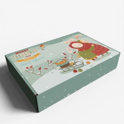 China Custom Wholesale Christmas Gift Box Christmas Wrapping Paper Materials New Year Recycled Paper Wrapping Paper Packaging Gift Box for sale