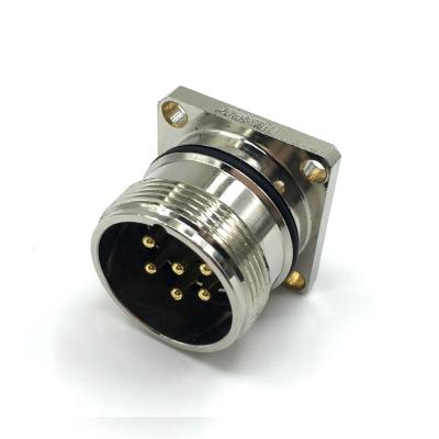 China M23 automotive power connector - M23 sensor connector - panel, male wire, rear mount m23 connector for sale