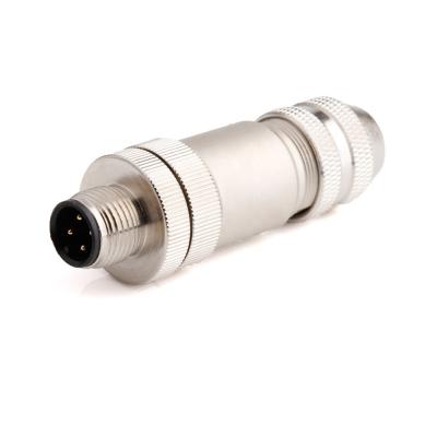 China 4 Pin 5 Pin Metal M12 Circular Automotive Male Female Connector for sale