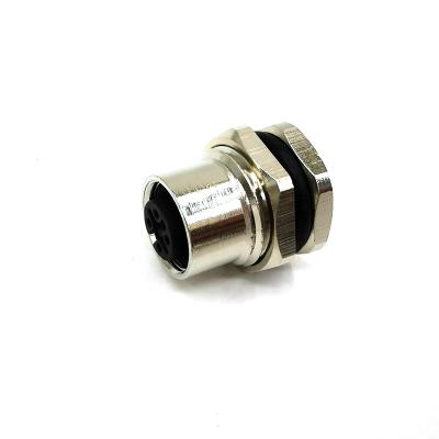 China Automotive Sensor Connector IP67 Waterproof M12 Connector 4 Pin Male Female Panel Rear Mount Socket Connector for sale