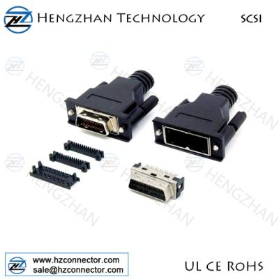 China PBT UL94V-0 SCSI 26pin connector male&female SCSI connector 26p DB series D terminal for sale