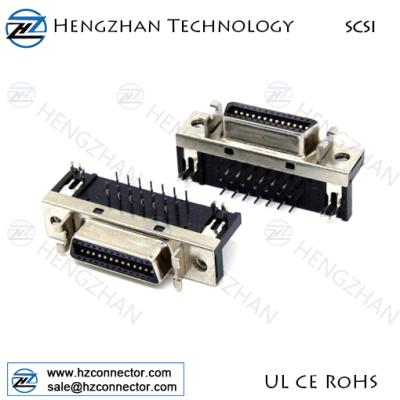 China PBT UL94V-0 SCSI 20 pin NC type assembling type scsi connector right solder type connector for sale