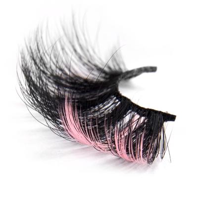 China Long Lashes Natural Wholesale Multi Colored Private Label Two Tone Color 3D Mink Lashes for sale