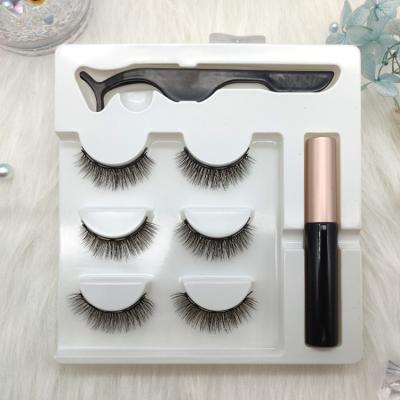 China Private Label Long Natural Custom Magnet Lashes Set Faux Mink Lashes Packaging Magnetic Eyelash Kit for sale