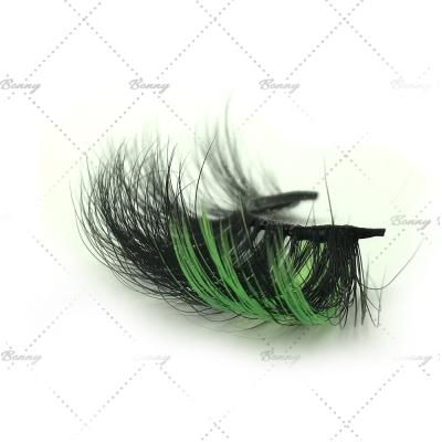 China Natural long mink color lashes makeup 3d natural long faux mink eyelash color colored lashes for sale