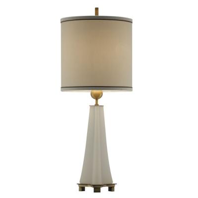 China Modern Home Classic Alabaster Fabric Shade Decoration Accent Bed Side White Table Lamp for sale