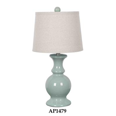 China Contemporary Wholesale Modern Chinese Nordic Decorative Bedside Dusty Blue Ceramic Table Lamps for sale