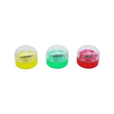 China Universal Promotion Single Hole Candy Colored Plastic Pencil Sharpeners\Business\School\Office With Detachable Lid for sale