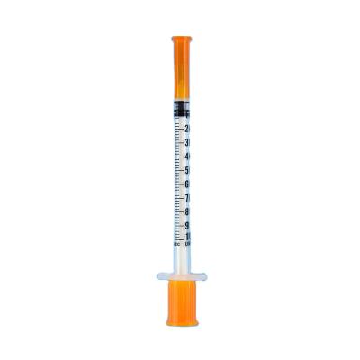 China PVC 0.3ml 0.5ml 1ml Safety Insulin Syringe With Fixed Needle 29Gx1/2