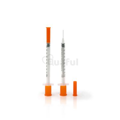 China High Quality PVC Disposable 1ml Insulin Syringe With 30G Fixed Needle for sale