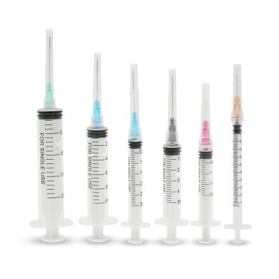 China PVC Luer Lock Disposable Medical Plastic Syringe With 21G Needle , 28G ISO CE for sale