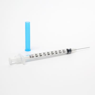 China 100% PP Disposable Plastic Vaccine 1ml Syringe With Needle for sale