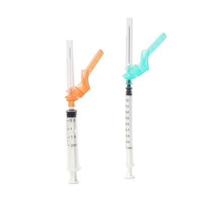 China PVC Luer Slip Safefy Plastic Medical Plastic Syringe With 21G Needle , 28G ISO CE for sale