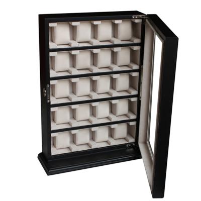 China Large wooden wall mounted watch storage cabinet for 20 watches for sale