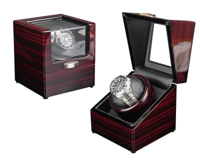 China Sonny Single Automatic Rotations Watch Wooden Box Ebony Wood Watch Winder Box Mabuchi Black Motor for sale