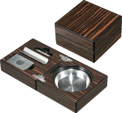 China With A Luxury Custom Wooden Metal Plate Cigar Outdoor Ashtrays for sale