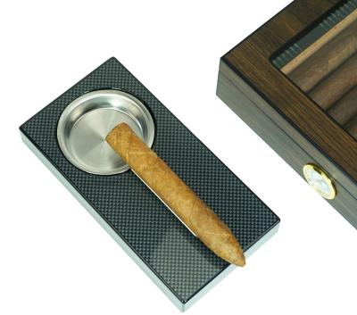 China Wood ; High End Portable Wooden Desktop Stainless Steel Outdoor Cigar Ashtray for sale