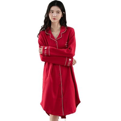 China Factory Supply Women Girl Cotton Ladies Night Wear Fashion Style Shirtdress Home Direct QUICK DRY Nightgowns For Woman Casual Style Nightgowns for sale