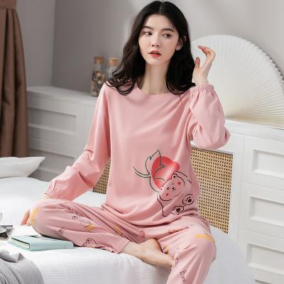 China Factory Cotton Pajamas QUICK DRY Professional Women Round Neck Long Sleeve Nightgowns For Women Sleepwear for sale