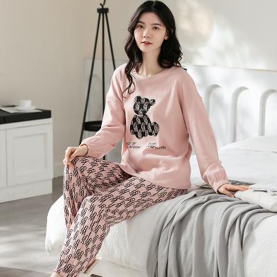 China Original new girls sleepwear QUICK DRY 2 piece loungewear for women support little long sleeve cotton pajamas for sale