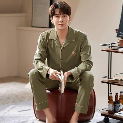 China Custom luxury QUICK DRY cotton designer cotton longsleeve factory quality casual good sleep wear mens pajamas two piece set for sale