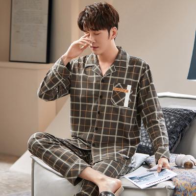 China Good Quality QUICK DRY Factory Directly High Quality Mens Plaid Pajamas Set Long Sleeve Tops Custom Multicolor Sleepwear Luxury LoungWear for sale