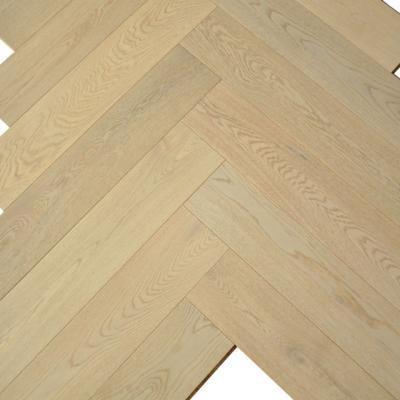 China Wholesale Durable Matt Color New Design White Oak Engineered Herringbone Flooring For Apartment for sale