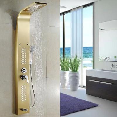 China Without Slide Bar Wholesale Luxury Spa Stainless Steel Shower Panel Wall Mounted Multifunction Shower Panel In Shower Room for sale