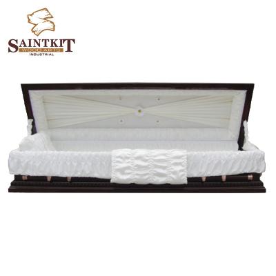 China US Style Casket Satin Coffin Customized White Lining Embroidery For Adult OEM for sale