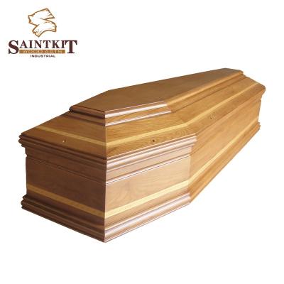 China European Style European Style Customized Solid Wood Funeral Casket Casket With Craving For Adult OEM for sale